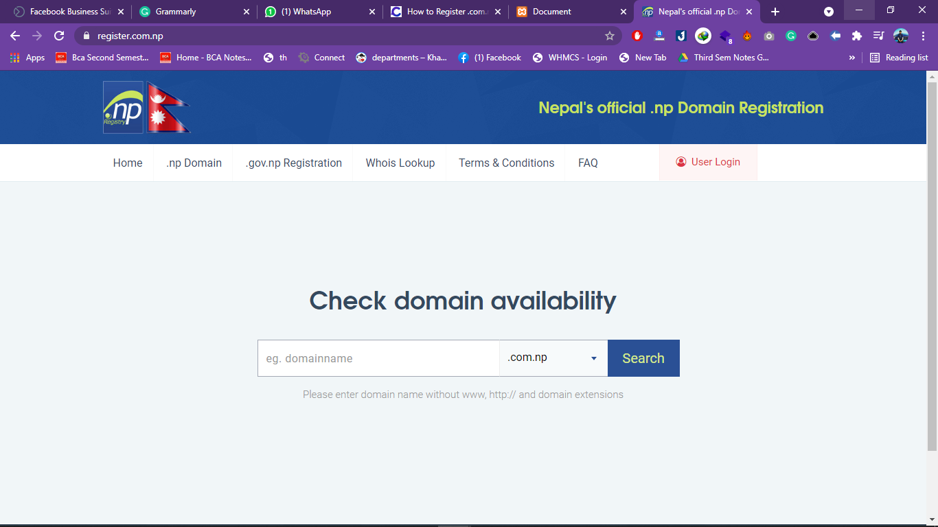 Free  .com.np Domain registration in Nepal?