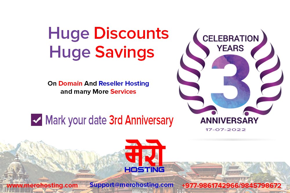 Huge Discount and Huge Saving Offer on MeroHosting 3rd Anniversary