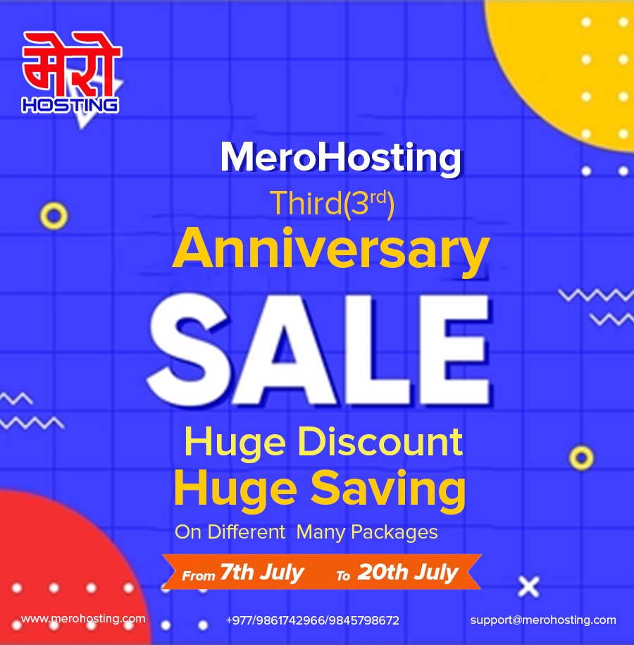 Mero Hosting Third (3rd) Anniversary Huge Discount and Huge saving offer on MeroHosting
